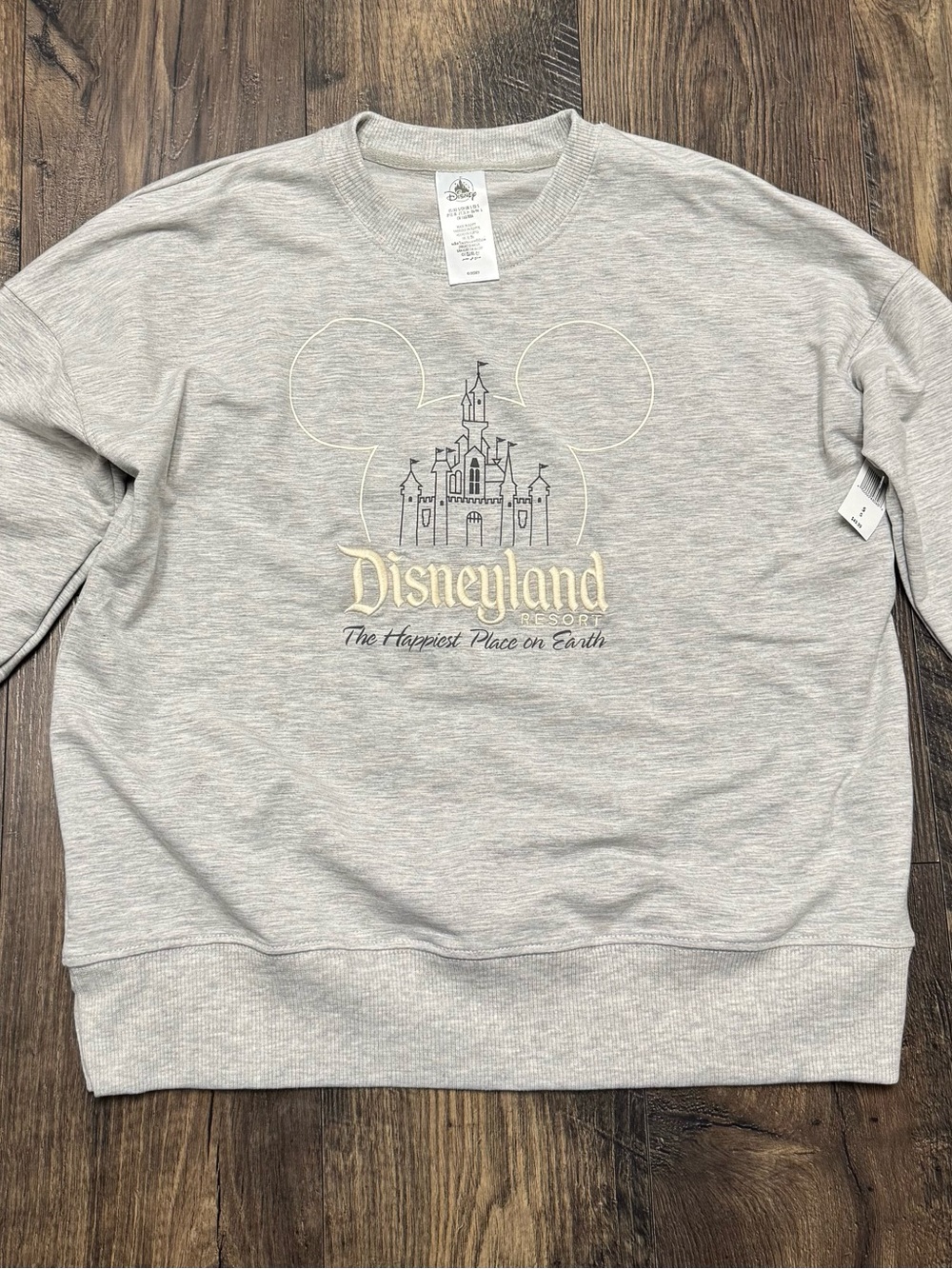 Disneyland Resort Mickey Castle Gray Sweatshirt Size S